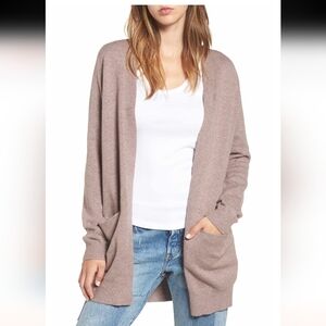 Debut Beige Pink Open Front Soft Cardigan Pockets Medium
